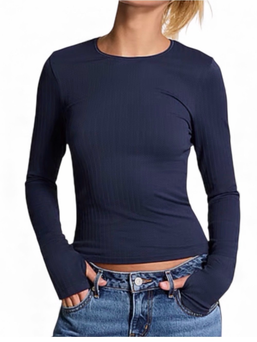 PINK Victoria Secret Seamless Cable Knit Long Sleeve Top